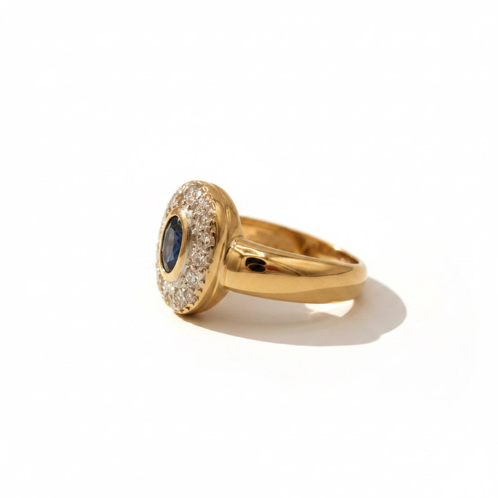 Bague Marguerite - Or Jaune - Saphir et Diamants