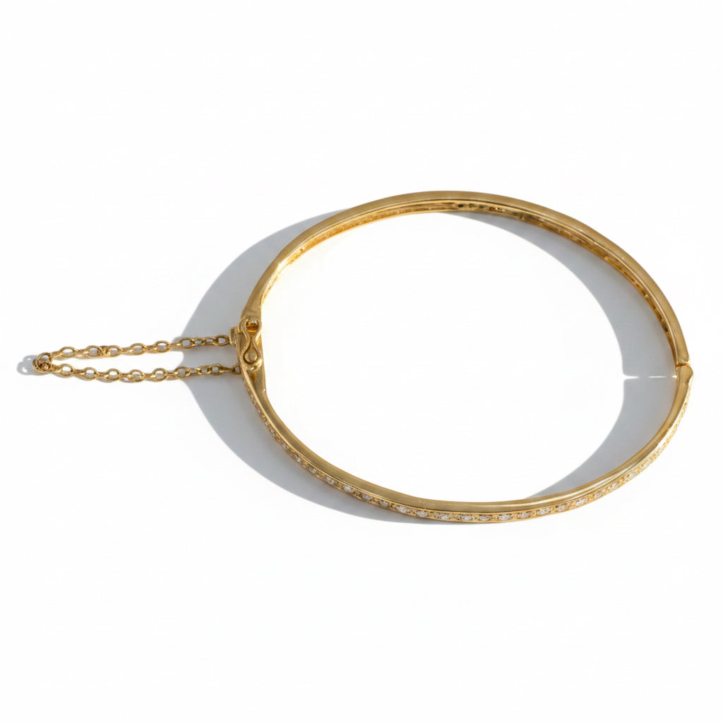 Bracelet jonc - Or jaune - Diamants 1,60 carats
