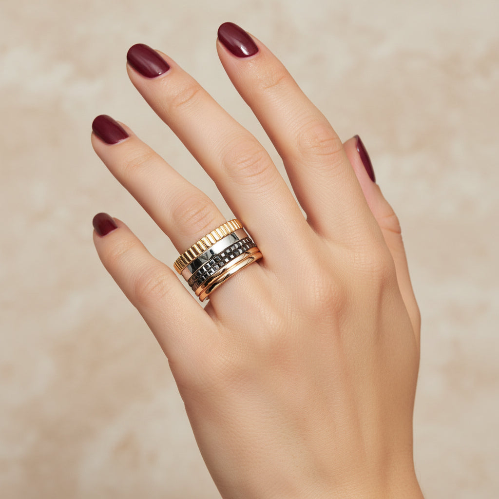 Boucheron - Bague Quatre Classique Large - Or jaune - Or blanc et or rose