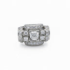 Art Déco - Bague - Or blanc et Diamants 1,20 carats
