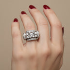 Art Déco - Bague - Or blanc et Diamants 1,20 carats
