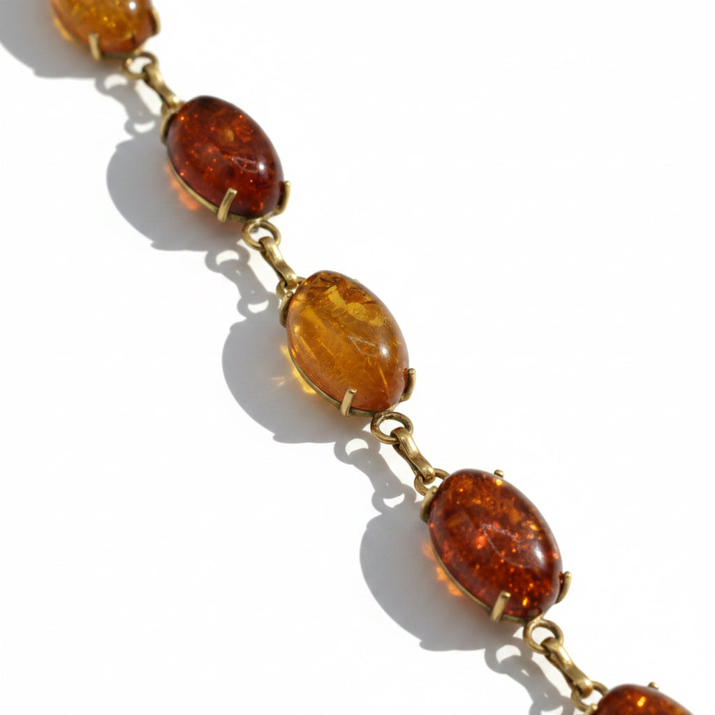 Bracelet Vintage Or jaune - Ambre