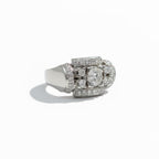 Art Déco - Bague - Or blanc et Diamants 1,20 carats