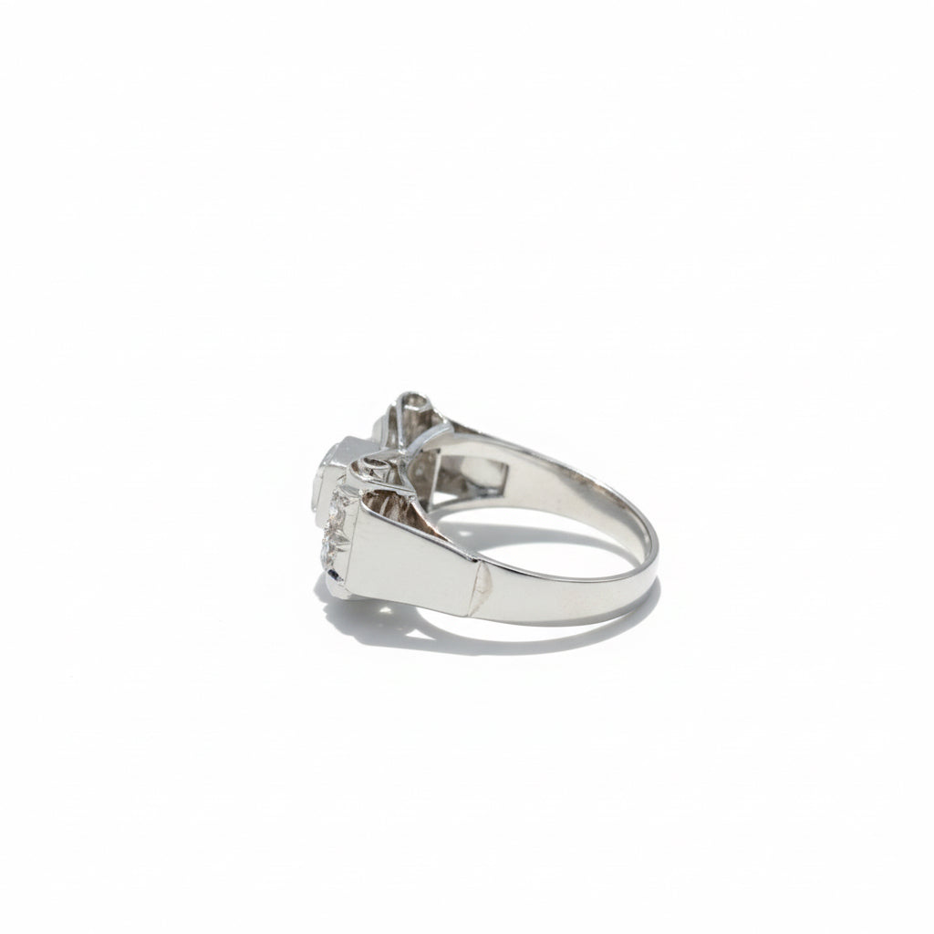 Bague Noeud - Or blanc et diamants 0,30 carat