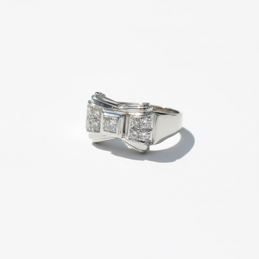 Bague Noeud - Or blanc et diamants 0,30 carat