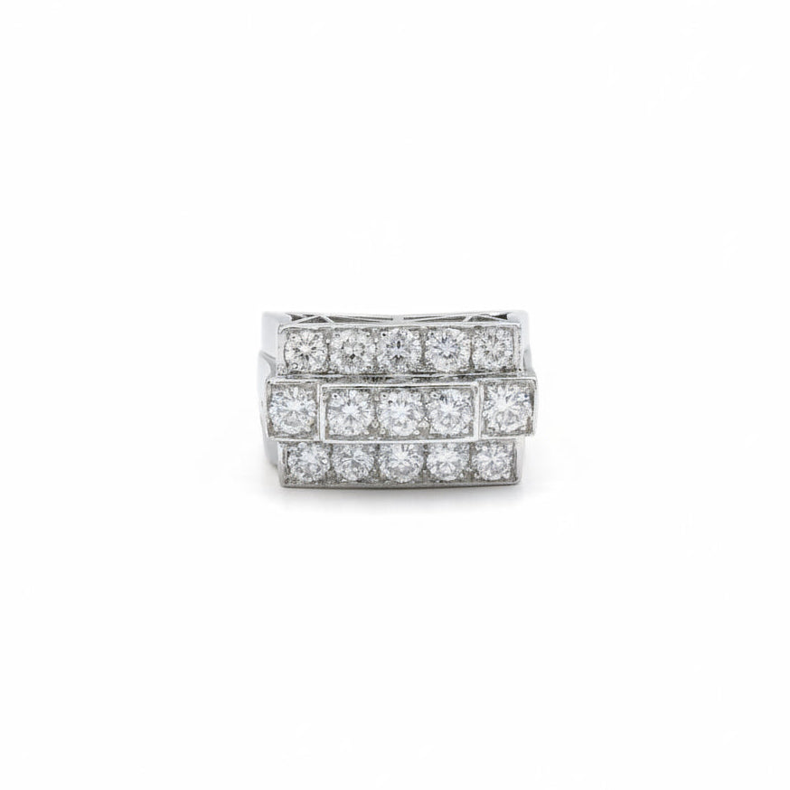 Bague Tank - Platine et Diamants 1,95 carats