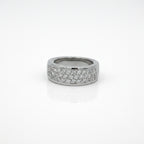 Bague Jonc - Or blanc avec pavage diamants