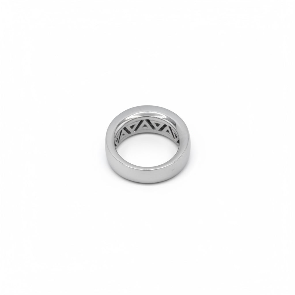 Bague Jonc - Or blanc avec pavage diamants
