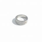 Bague Jonc - Or blanc avec pavage diamants