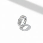 Bague Jonc - Or blanc avec pavage diamants