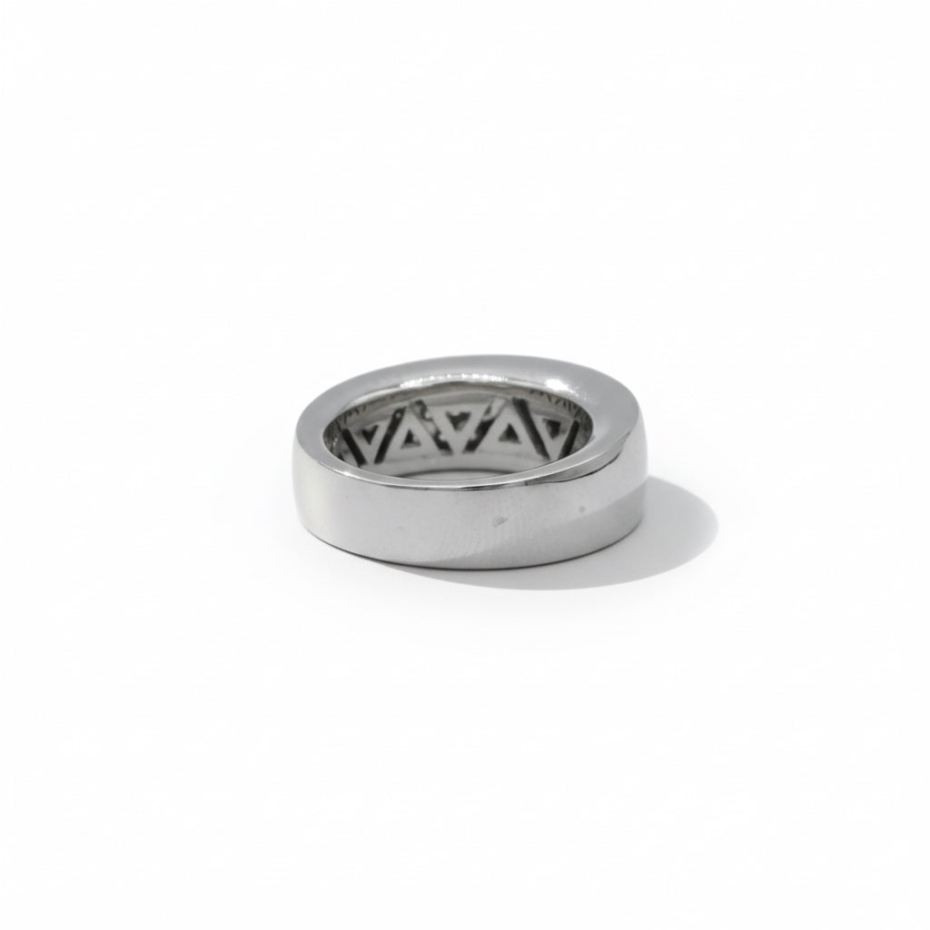 Bague Jonc - Or blanc avec pavage diamants