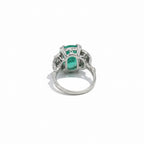 Bague Or blanc - Emeraude Colombie 5,12 carats