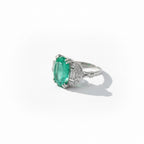 Bague Or blanc - Emeraude Colombie 5,12 carats