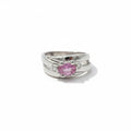 Bague Or blanc - Saphir rose et Diamants