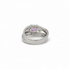 Bague Or blanc - Saphir rose et Diamants