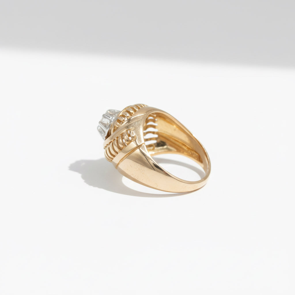 Art Deco - Rose Gold and Diamond Ring