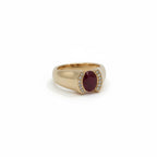 Bague Vintage - Or jaune Rubis et diamants