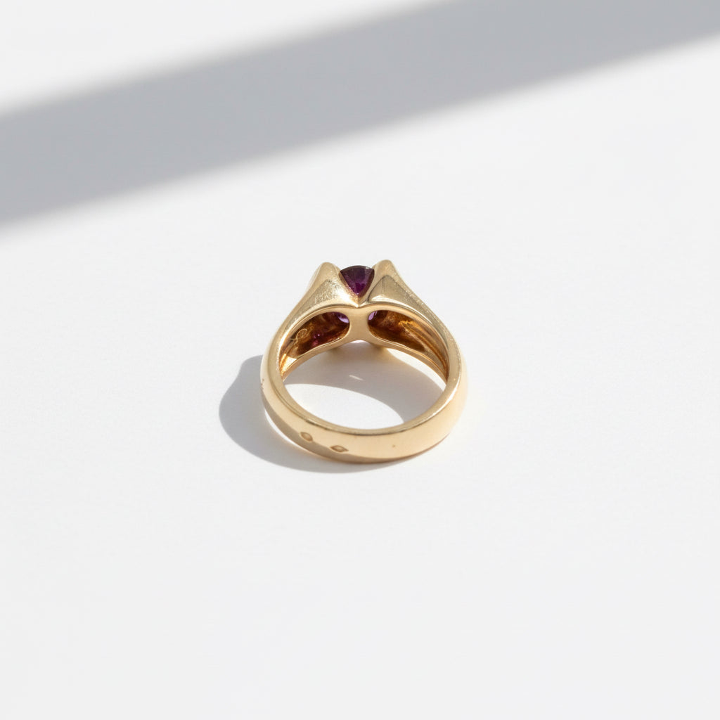 Bague Vintage - Or jaune Rubis et diamants