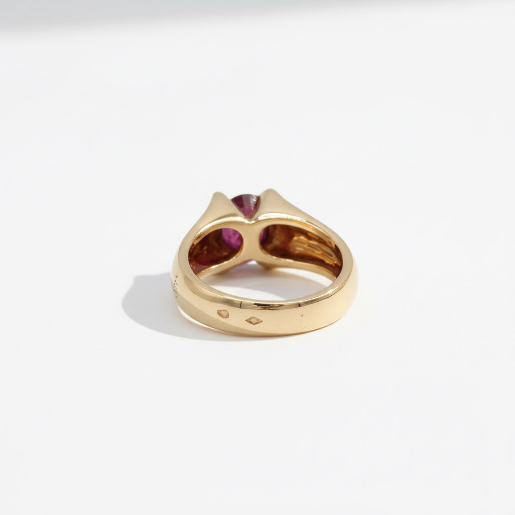 Bague Vintage - Or jaune Rubis et diamants