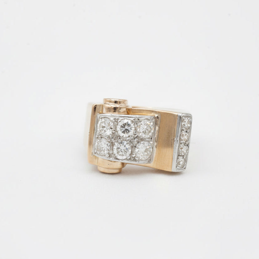 Bague Tank - Or rosé - Diamants 0,75 carat