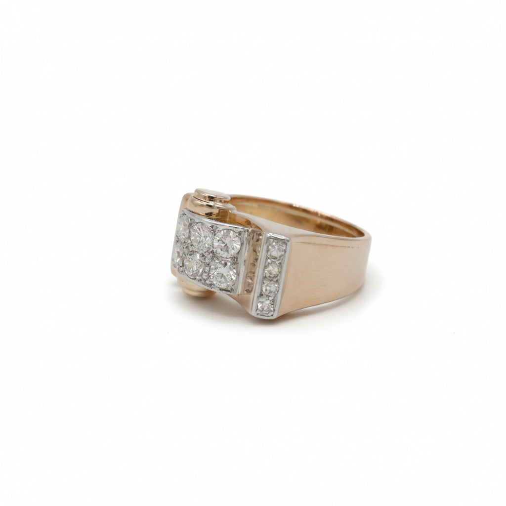 Bague Tank - Or rosé - Diamants 0,75 carat