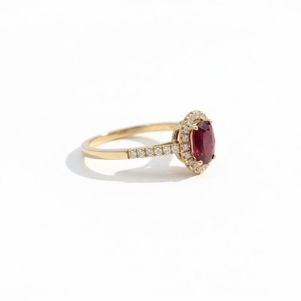 Bague - Or jaune - Rubis 1,41 carats
