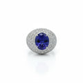 Bague - Or blanc - Tanzanite 4,63 carats - Diamants 2,20 carats