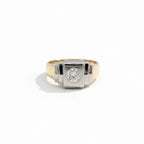 Art déco - Bague 2 ors - Diamant 0,50 carat