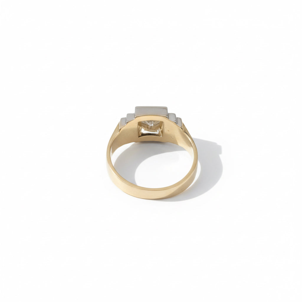 Art déco - Bague 2 ors - Diamant 0,50 carat