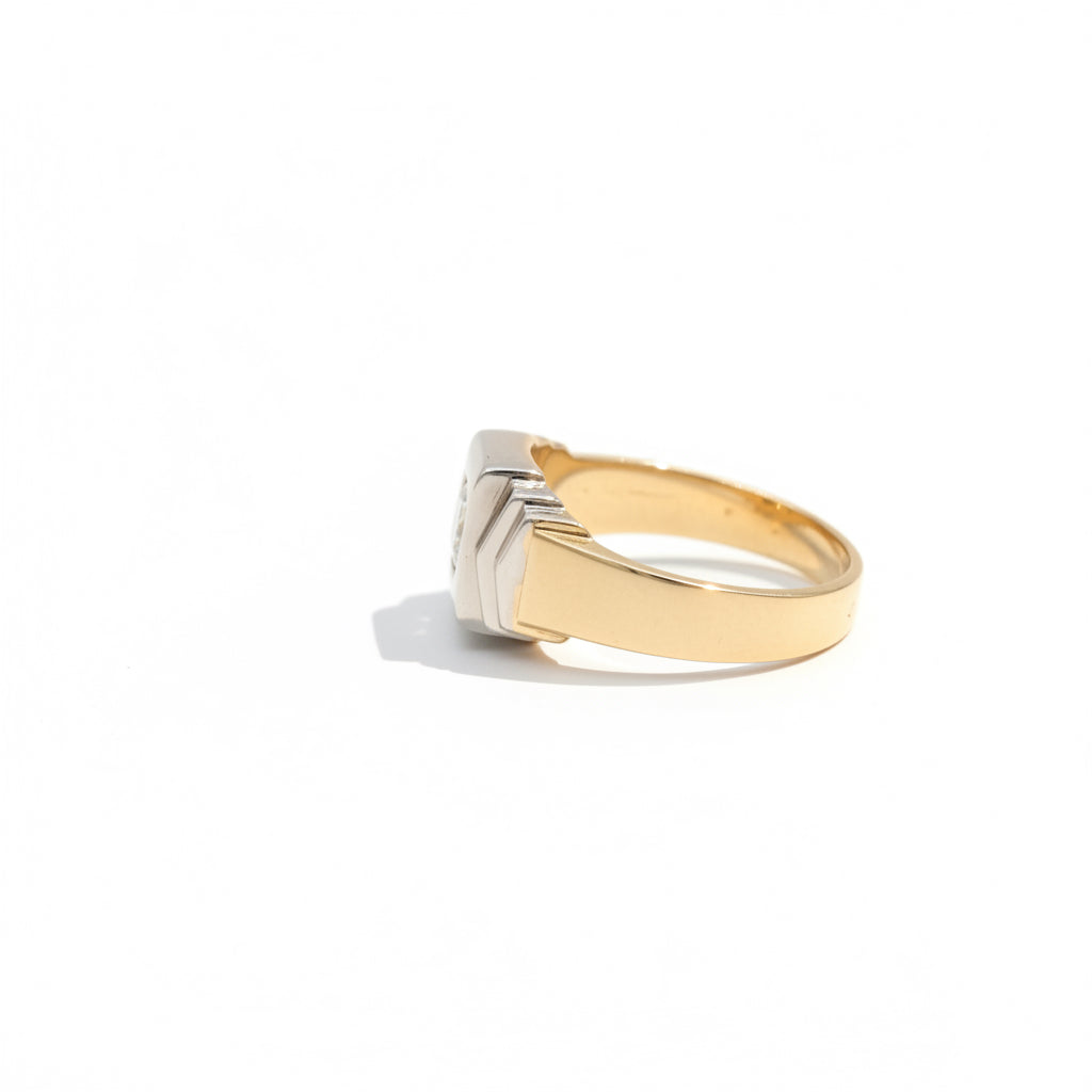 Art déco - Bague 2 ors - Diamant 0,50 carat