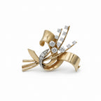 Broche Or jaune et Platine - Diamants 1,05 carats