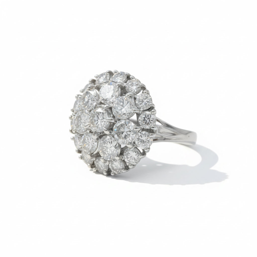 Bague Marguerite - Or blanc - Diamants 4,58 carats