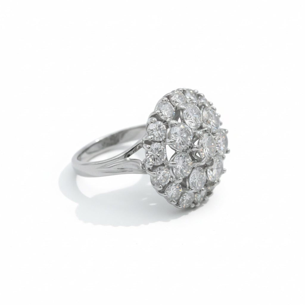 Bague Marguerite - Or blanc - Diamants 4,58 carats