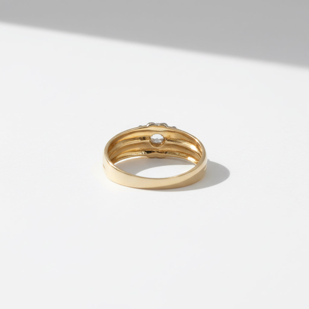 Bague Vintage - 2 ors - Diamant