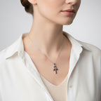 Pendentif Croix Égyptienne - Or blanc - Diamant