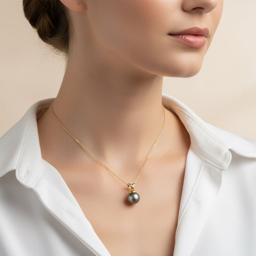 Pendentif - Or jaune - Perle de Tahiti