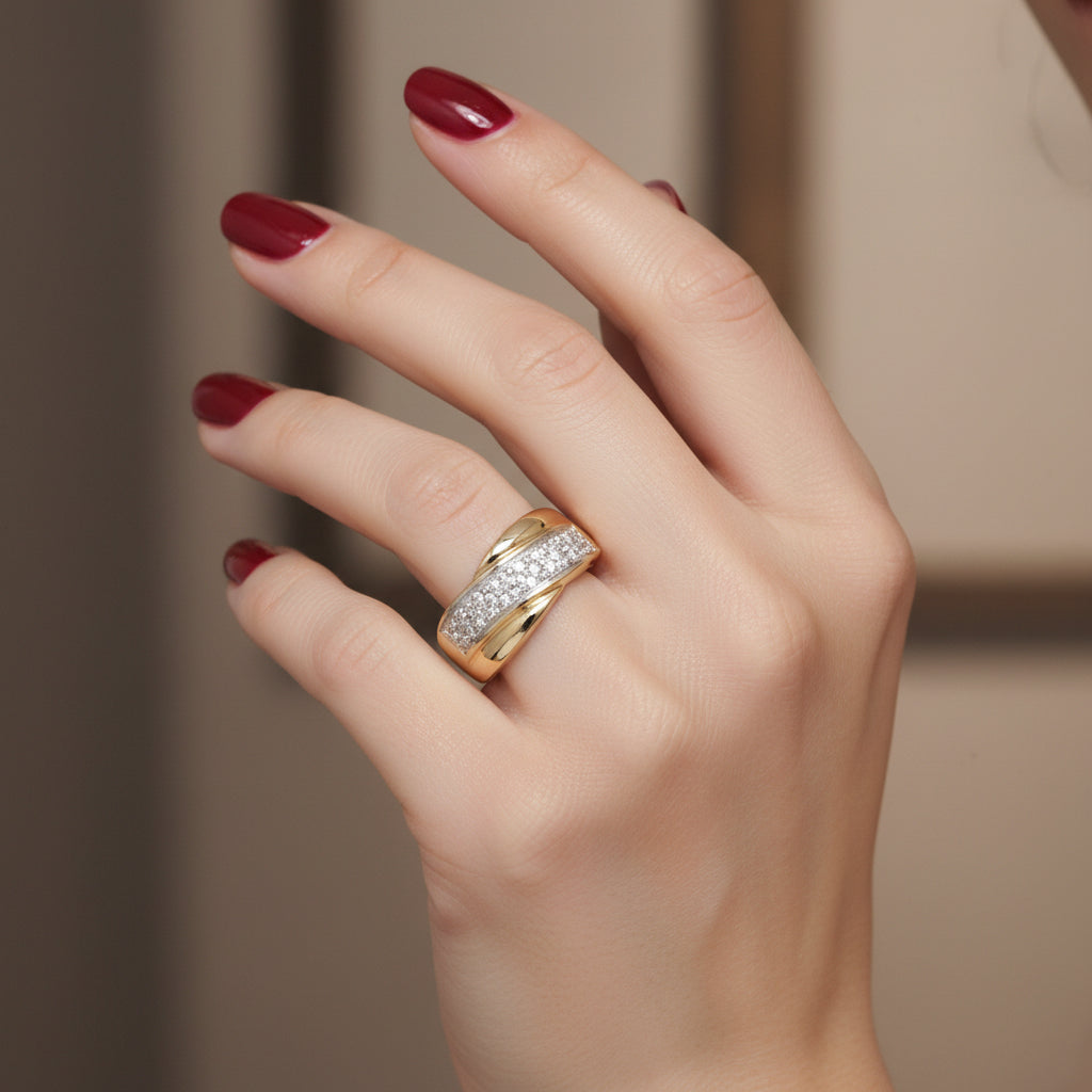 Bague - Or jaune - Diamants