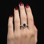 Bague - Or jaune -Saphir et Diamants