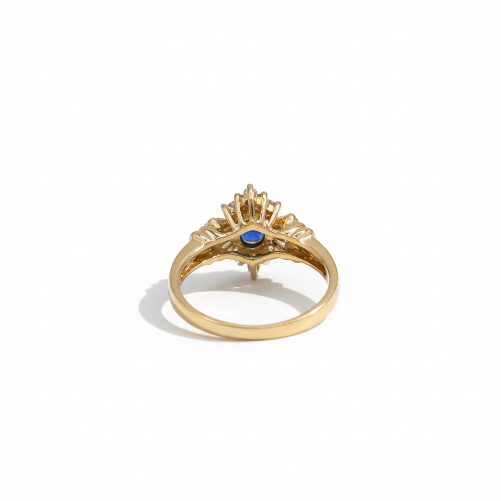 Bague - Or jaune -Saphir et Diamants