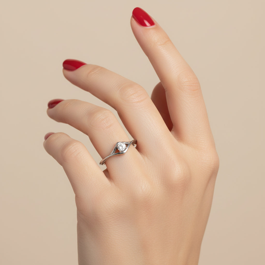 Bague - Or blanc - Diamant