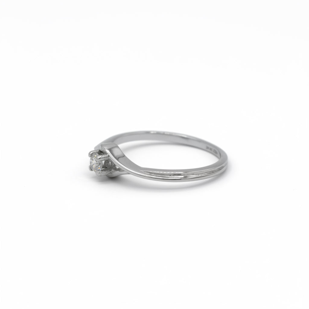 Bague - Or blanc - Diamant
