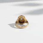 Yellow gold and diamond signet ring