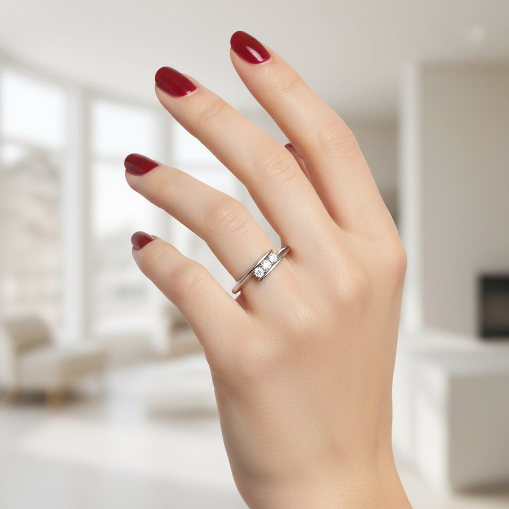 Garel - Bague Trilogie Diamants - Or blanc