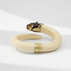 Bracelet Jonc Animalier - Ivoire - Or jaune
