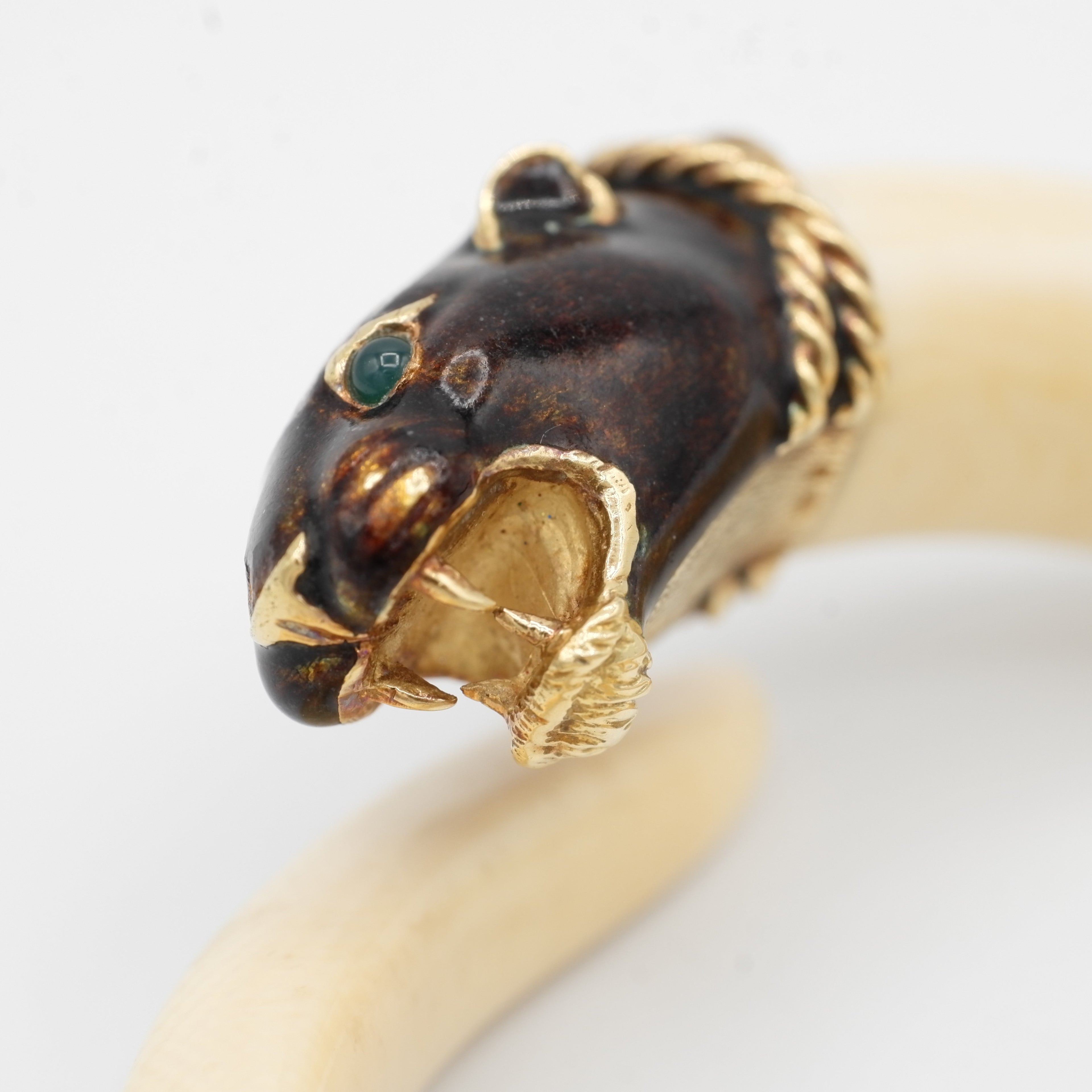 Bracelet Jonc Animalier - Ivoire - Or jaune