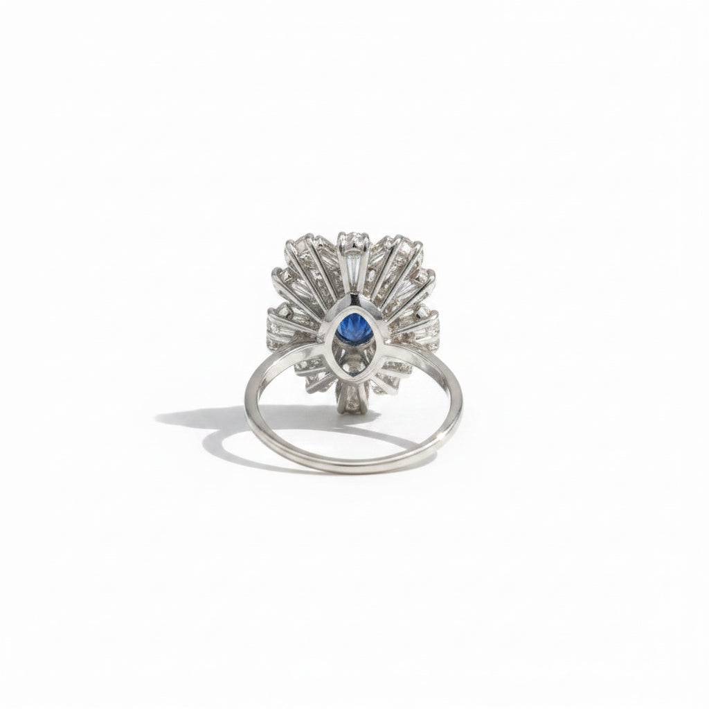 Bague Cocktail Saphir 3,74 carats - Année 70