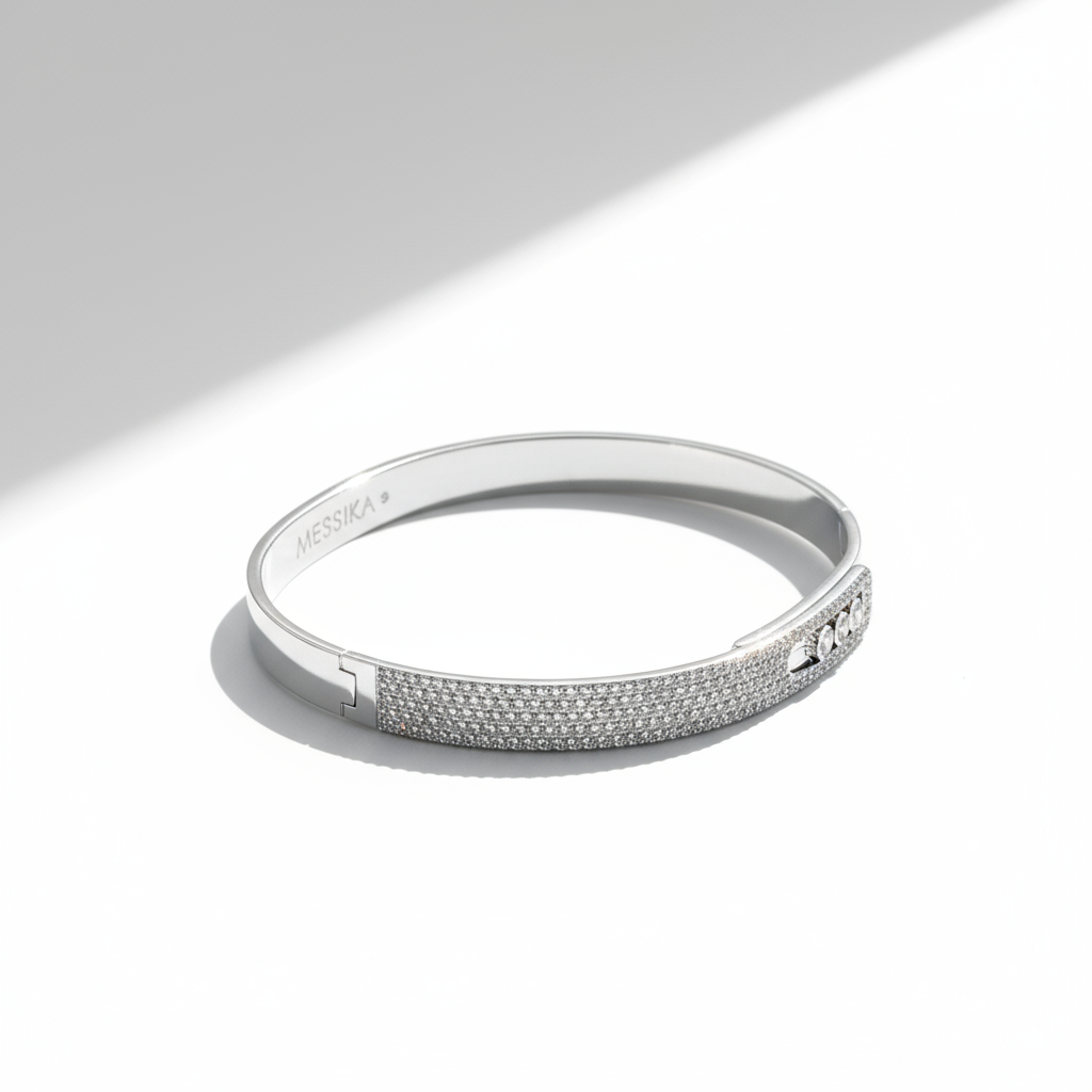 MESSIKA - Bangle Move Noa PM Semi Pavé - Or Blanc