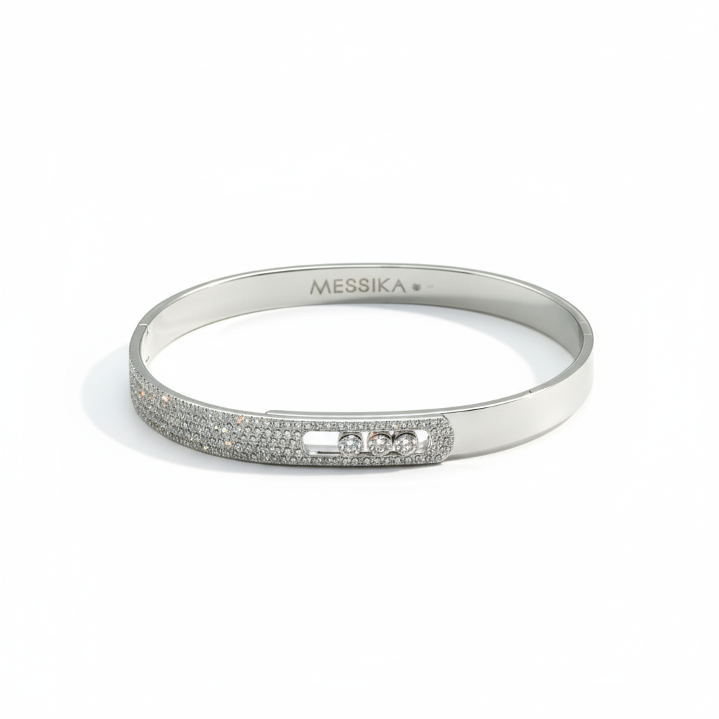 MESSIKA - Bangle Move Noa PM Semi Pavé - Or Blanc