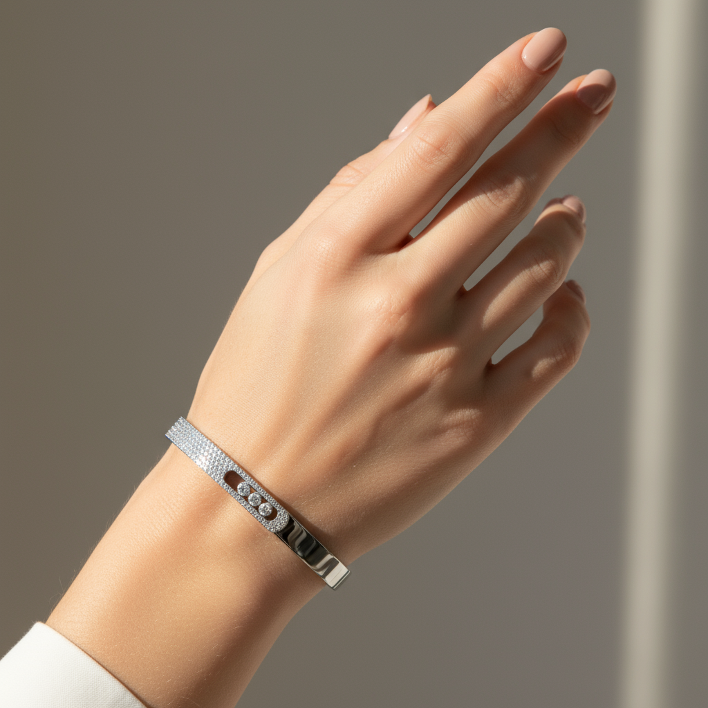 MESSIKA - Bangle Move Noa PM Semi Pavé - Or Blanc