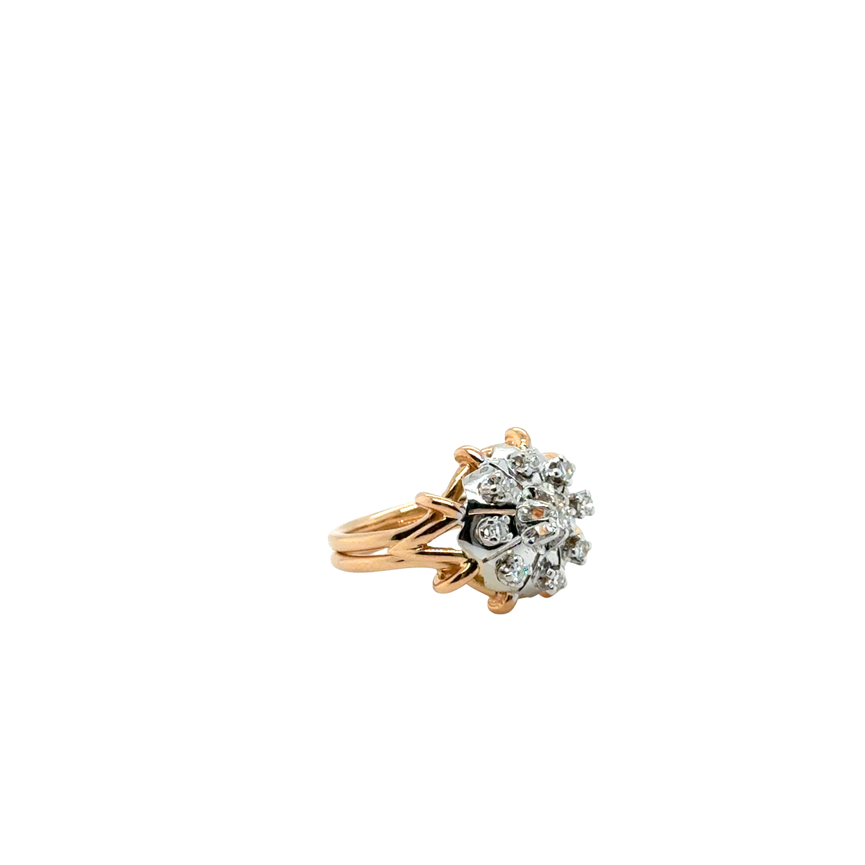 Bague Vintage - Marguerite - Deux ors et Diamants